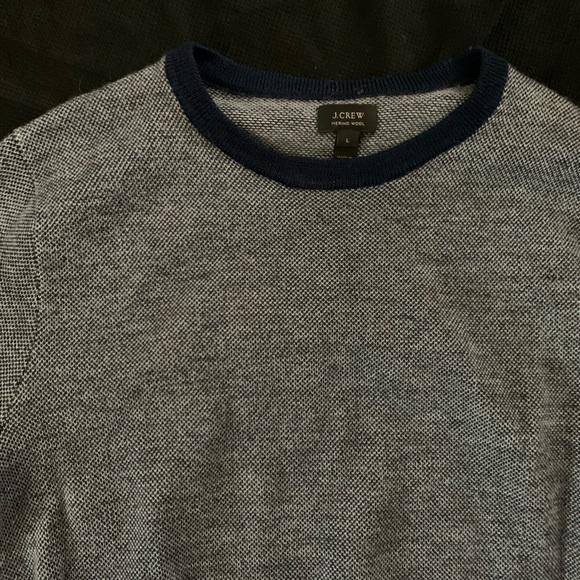 J Crew Heather Blue Crewneck Sweater Wool Large - Picture 2 of 3
